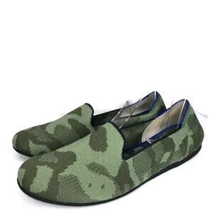 Rothy's Camo Womens The Loafer Classic Size 8 Shoes  Green Round Toe Knit Flats